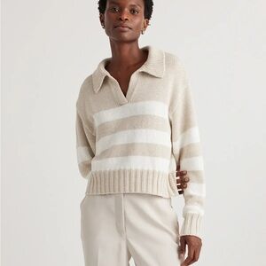 100% Organic Cropped Cotton Polo Sweater